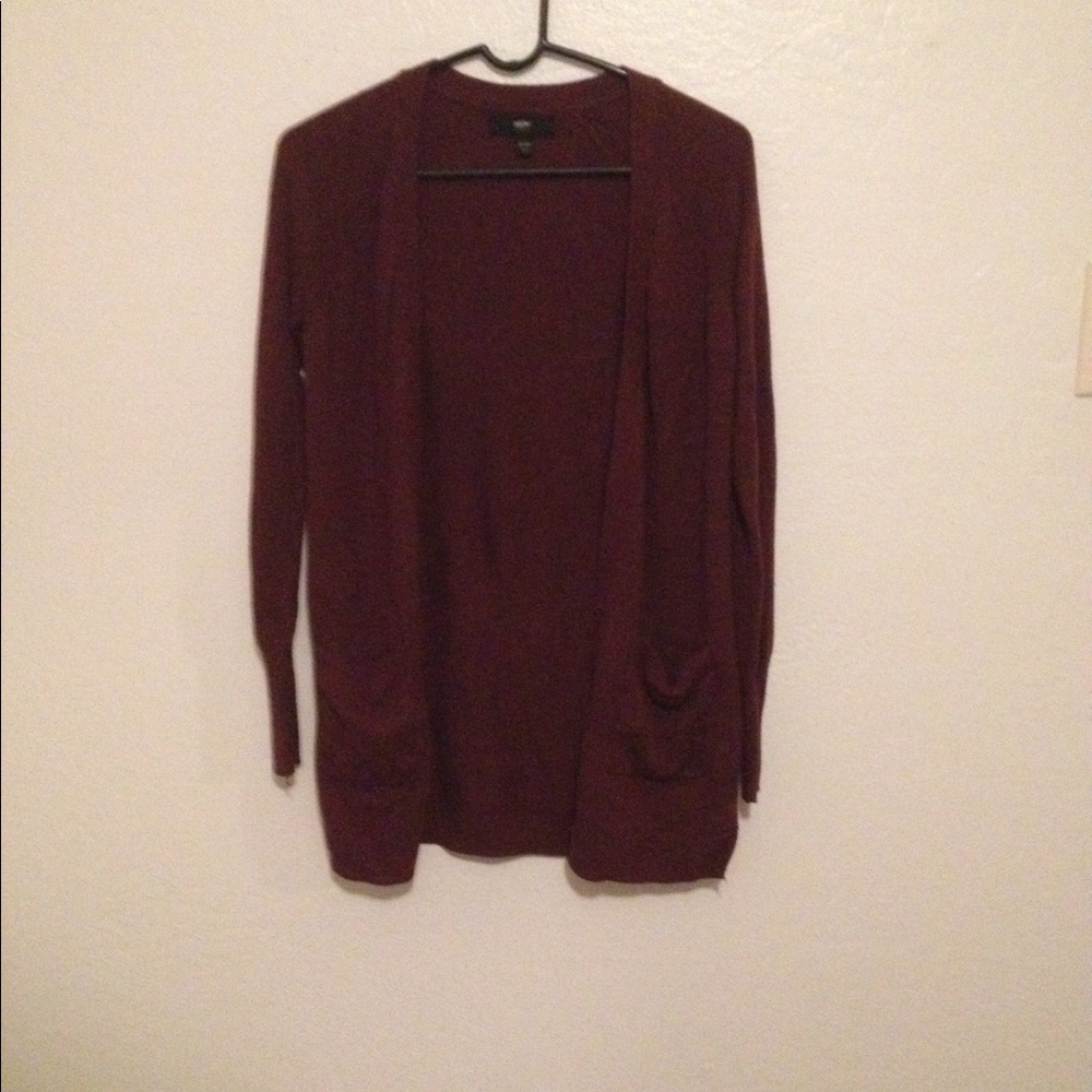 Long Burgundy Cardigan