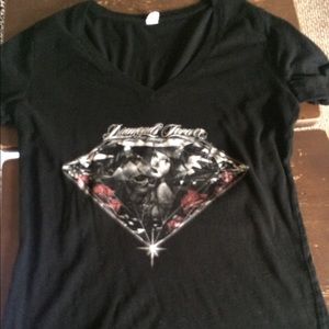 Women's Black large Tee : Diamond Forever Logo