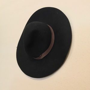F21 black fedora hat