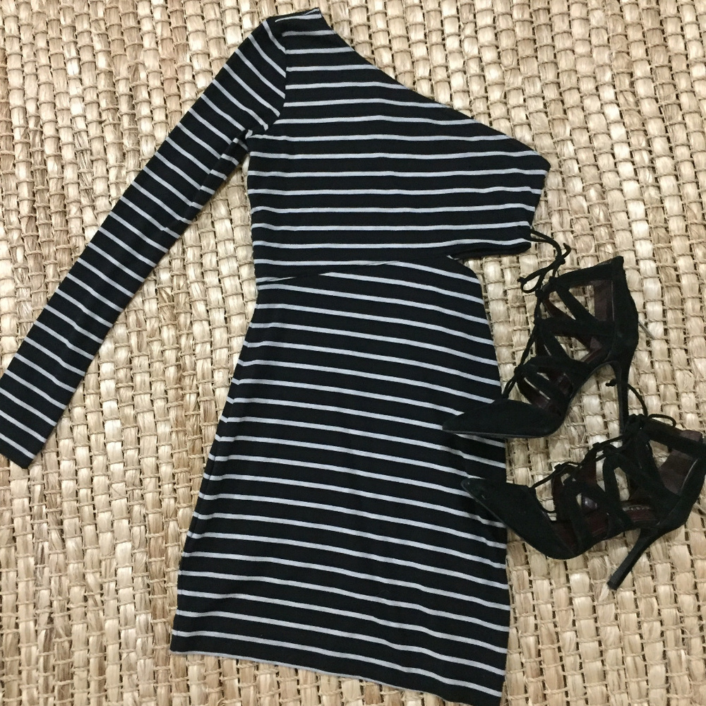BCBG One Shoulder Cutout Mini Dress Bodycone Dress