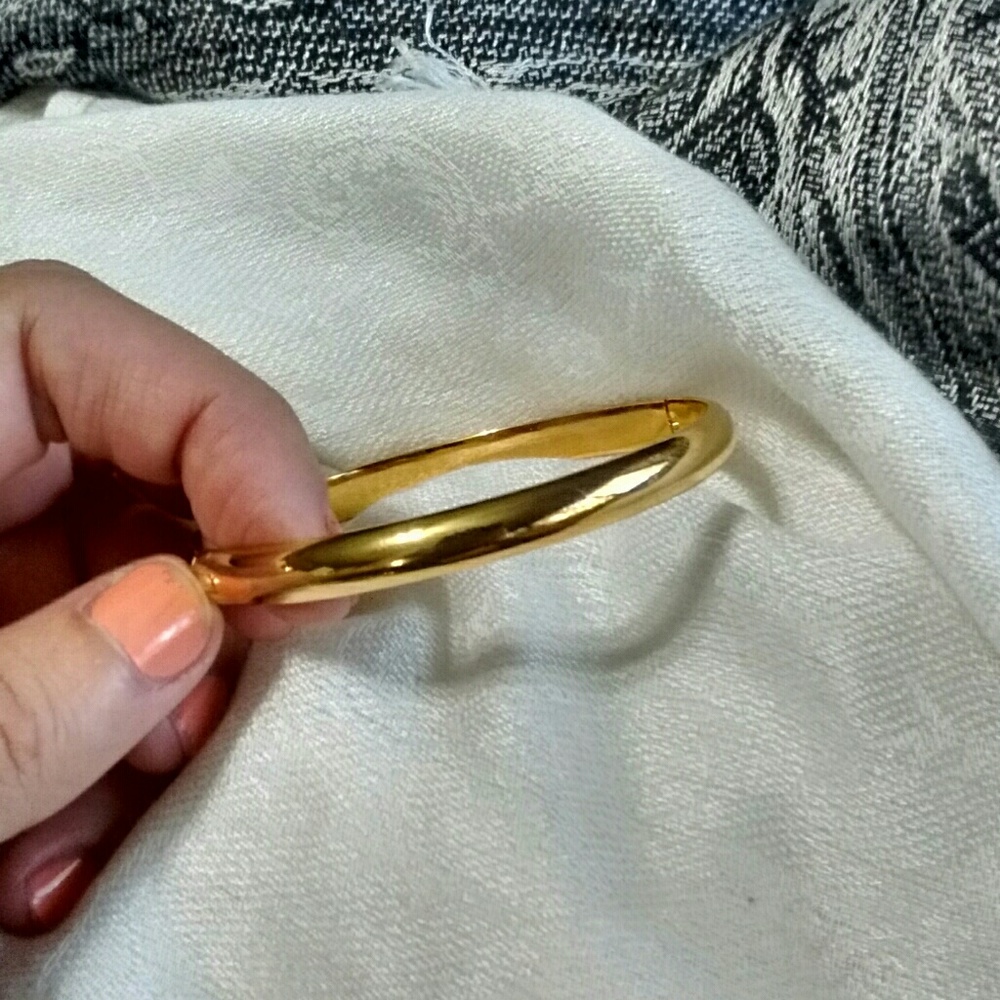Gold Bangle Bracelet, 9k Gold Filled