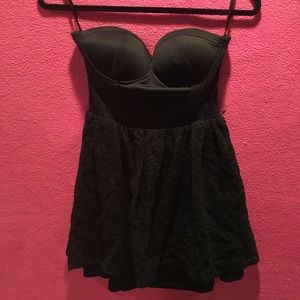 Charolette Russe Black Lace Strapless Dress