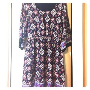 Purple printed dress