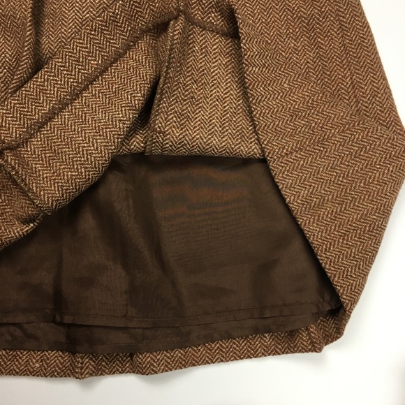 Ann Taylor Loft Skirt 4P brown Embroidery pleated - Picture 3 of 5