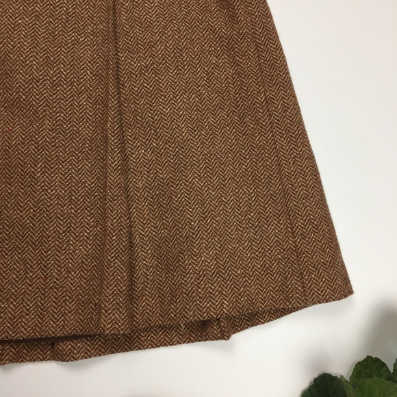 Ann Taylor Loft Skirt 4P brown Embroidery pleated - Picture 4 of 5