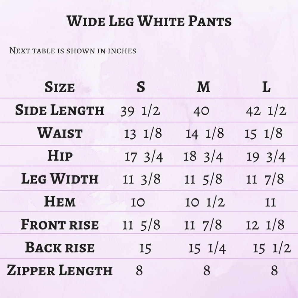🏷 SALE - High Waist Wide Leg White Pants - Picture 7 of 8