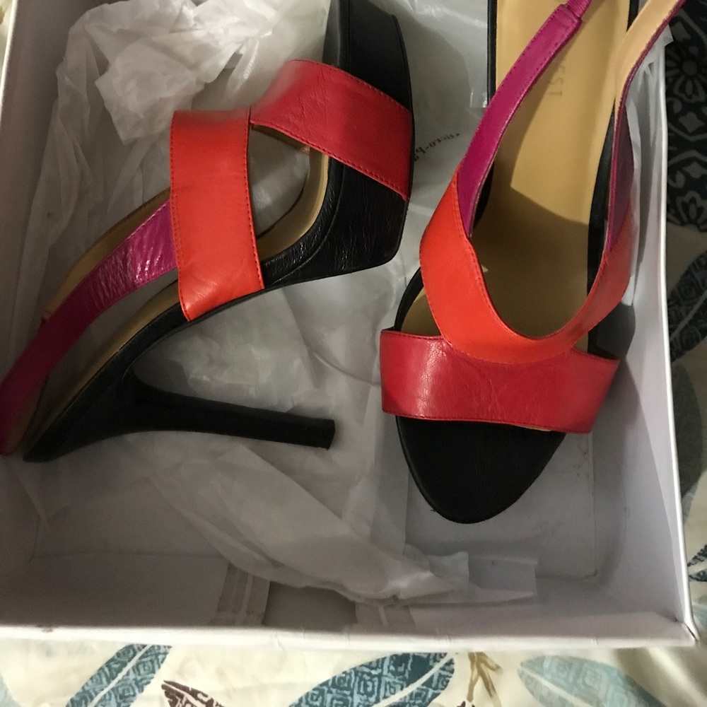 Nine West Heels orange, red and magenta! Sz 9