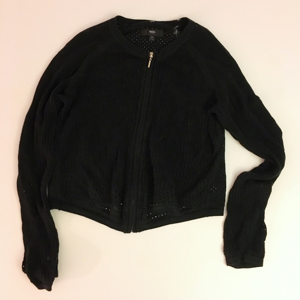 Wassup Black Mesh Cardigan - Size Medium