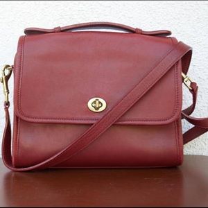 RARE Red Vintage Coach Court Crossbody Bag