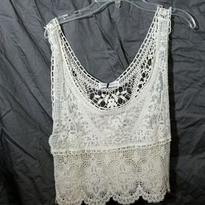 Zara Ivory Croquet Crop Top