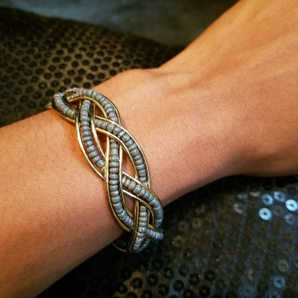 Braided Adjustable Bangle - Picture 2 of 3