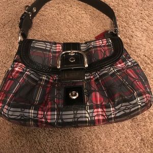 Plaid Coach shoulder bag