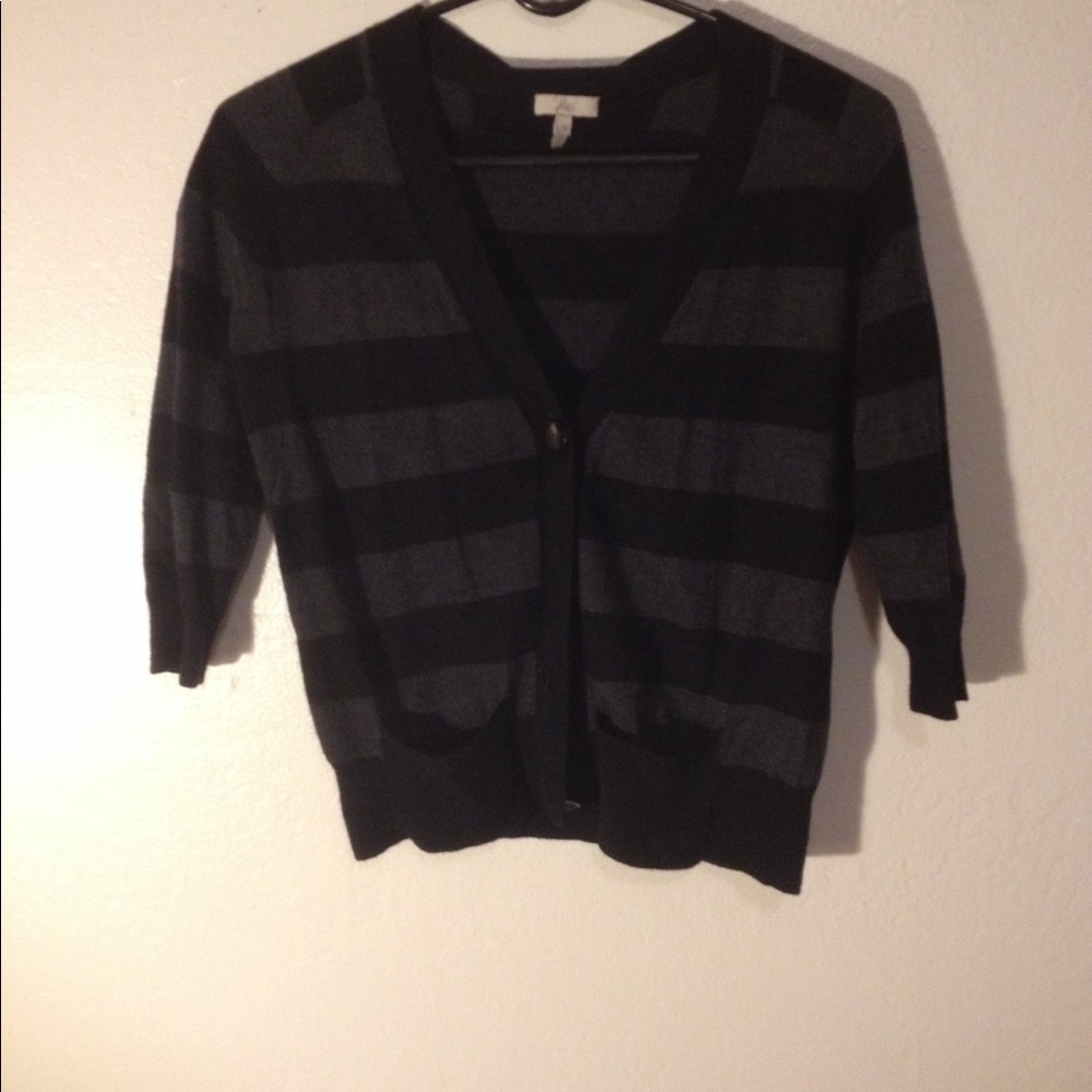 Striped 3/4-Length Cardigan
