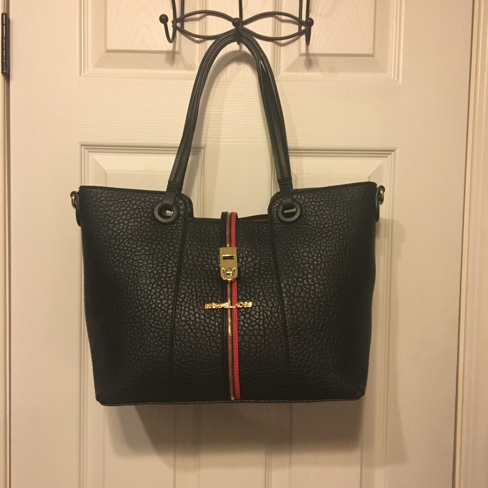 MK large black and red bag