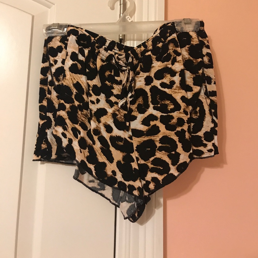 Leopard Print loose fit dressy shorts