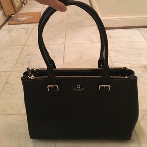 Kate Spade Black Crosshatched Leather Purse