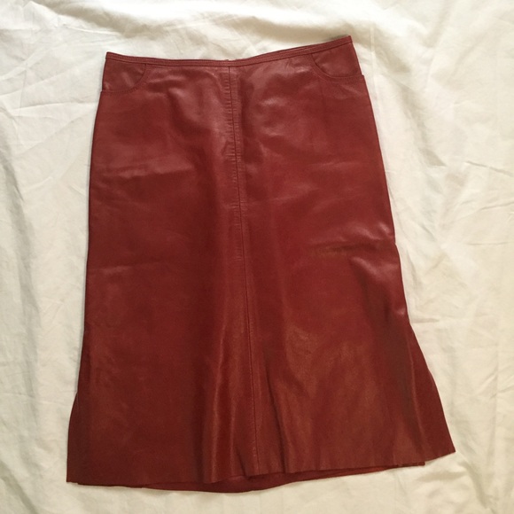 nicole farhi leather skirt