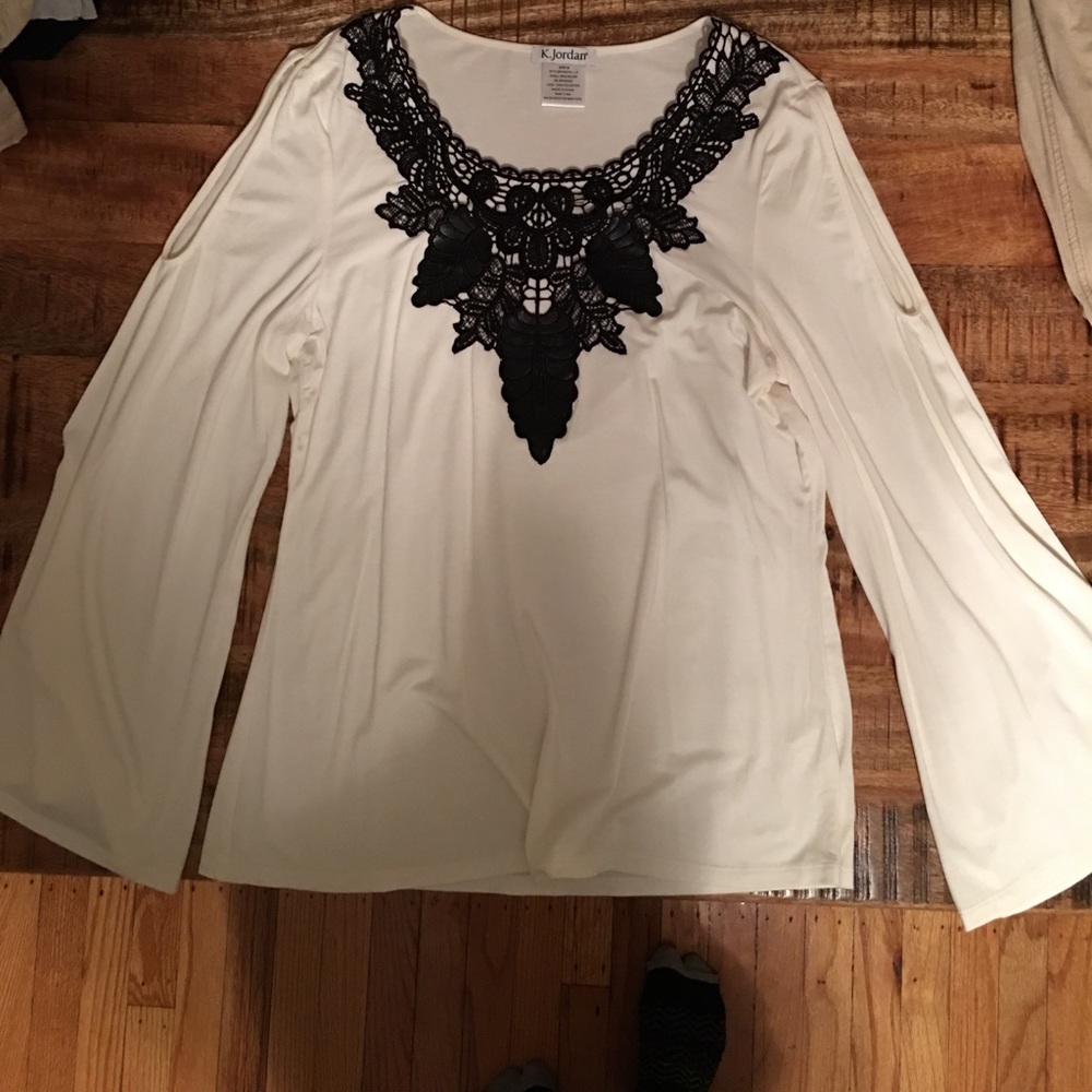 Ivory and black shirt
