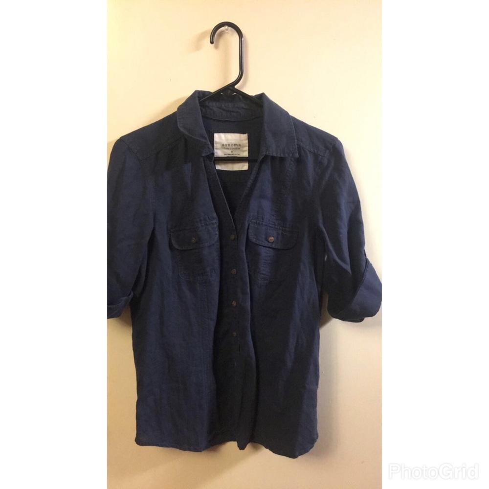 Blue button up shirt