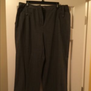 Gray, pin strip slacks