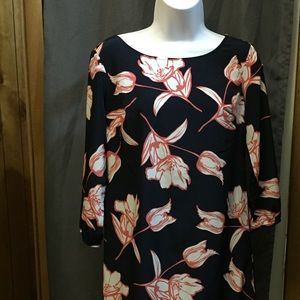 XS Navy and Coral Old Navy Shift Dress