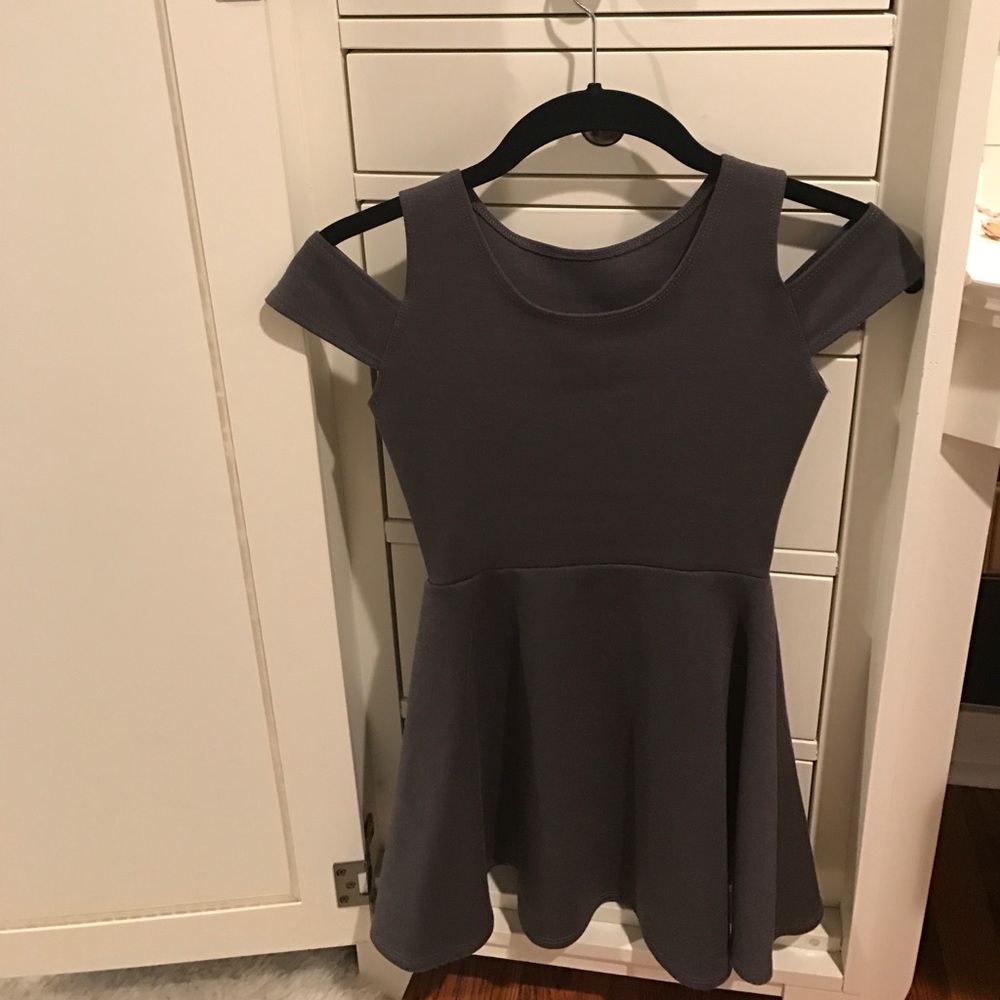 Cheryl kids off the shoulder gray dress