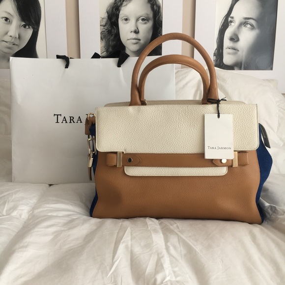 Tara Jarmon Handbags - Tara Jarmon Paris Color Block Leather Satchel