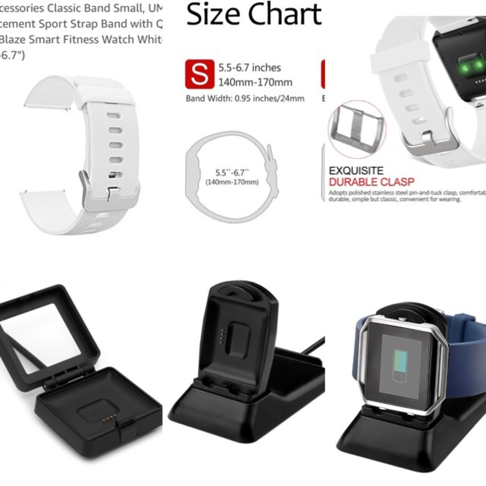 Fitbit watch band and chargers Bundle