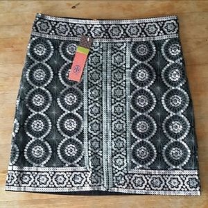 NWT Black and Silver Sequin Tory Burch Skirt