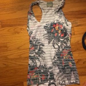 Grey flowered tank top
