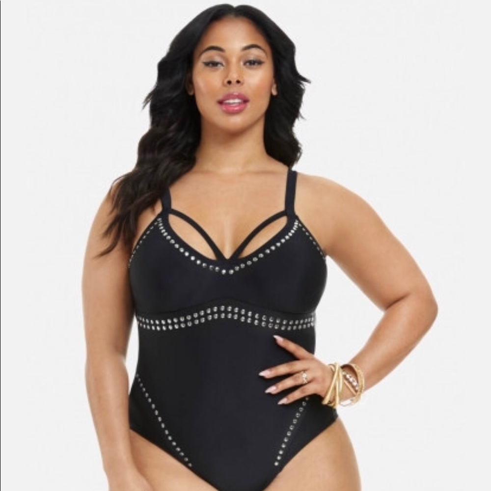Studded plunge Swimsuit