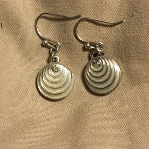 Lia Sophia White and Silver Hook Earrings