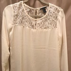 Lace Satin Long Sleeve shirt, brand new WOT