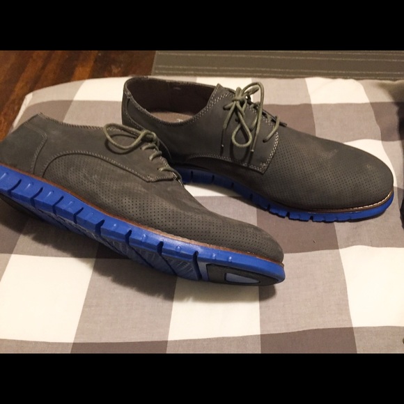 TORCH grey suede oxfords with blue soles - Picture 3 of 3
