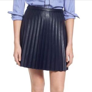J. Crew Pleat Faux Leather Mini Skirt