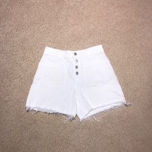 Madewell White high-rise Jean Shorts