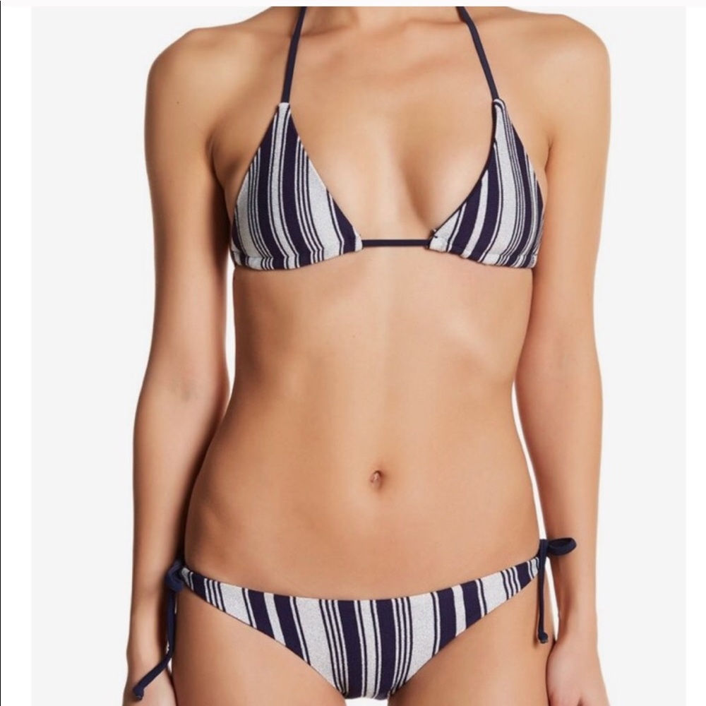 Lovers + Friends Navy and Silver Bikini