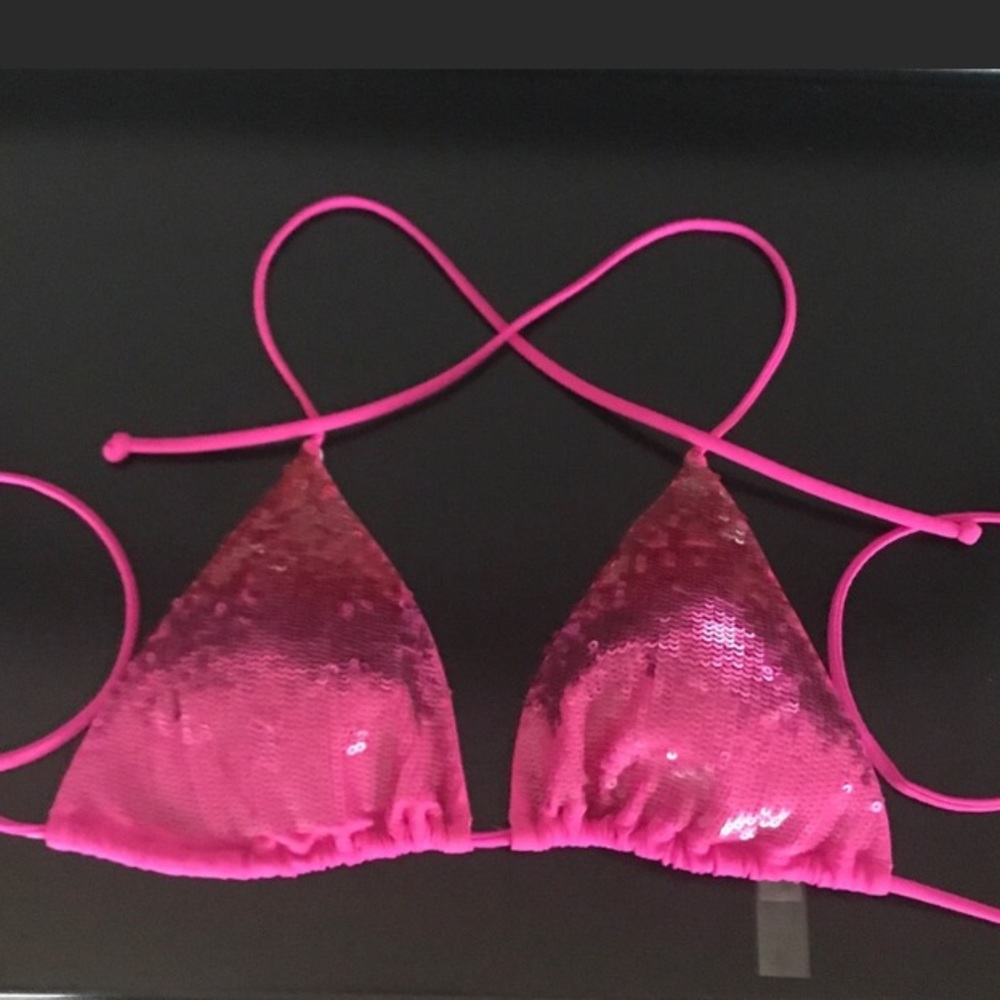 VS Pink sequin padded bikini top (L)