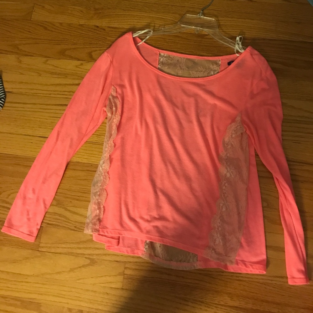 Bright pink and lace long sleeve