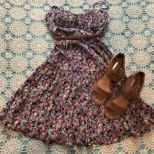 Sold Calico flower multicolor dress