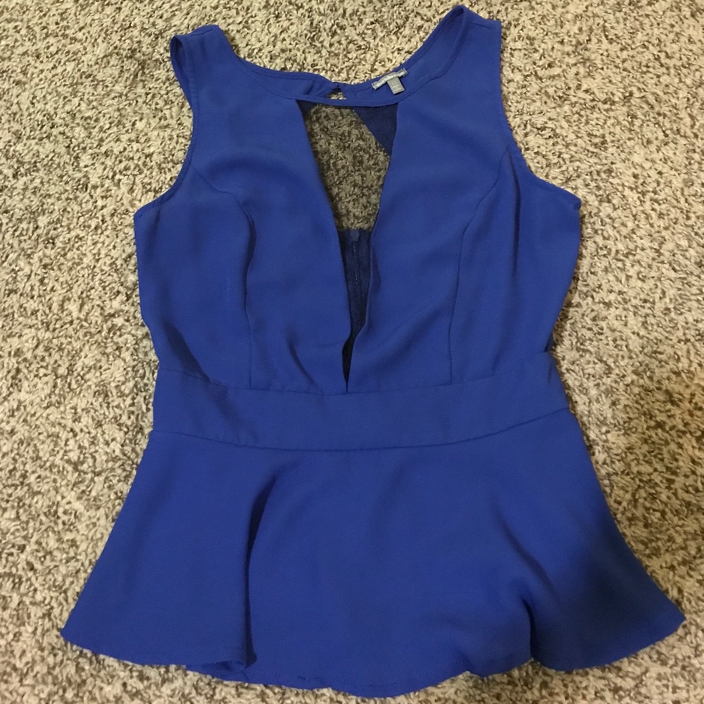 XS Charlotte Russe blue peplum top
