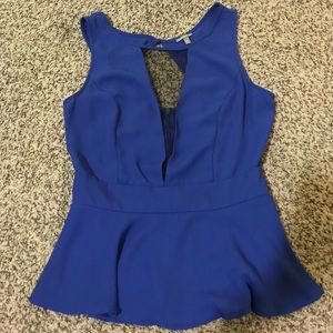 XS Charlotte Russe blue peplum top