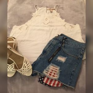 High Rise Denim Shorts