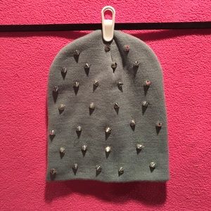 Grey Studded Beanie