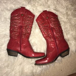 Red cowboy boots