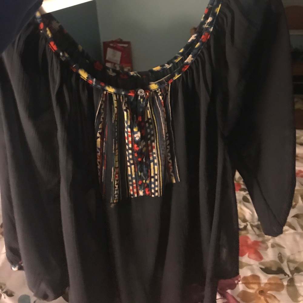 Navy sheer long sleeve. Hollister