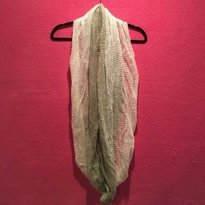 Tan and White Ombré Infinity Scarf