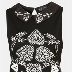 Topshop Embroidered Collar Tank