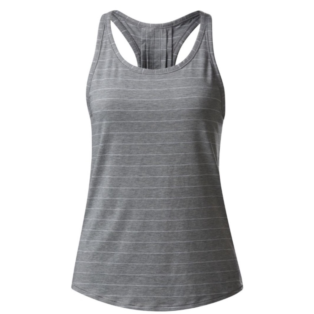 Lululemon everyday tank, grey & white stripes