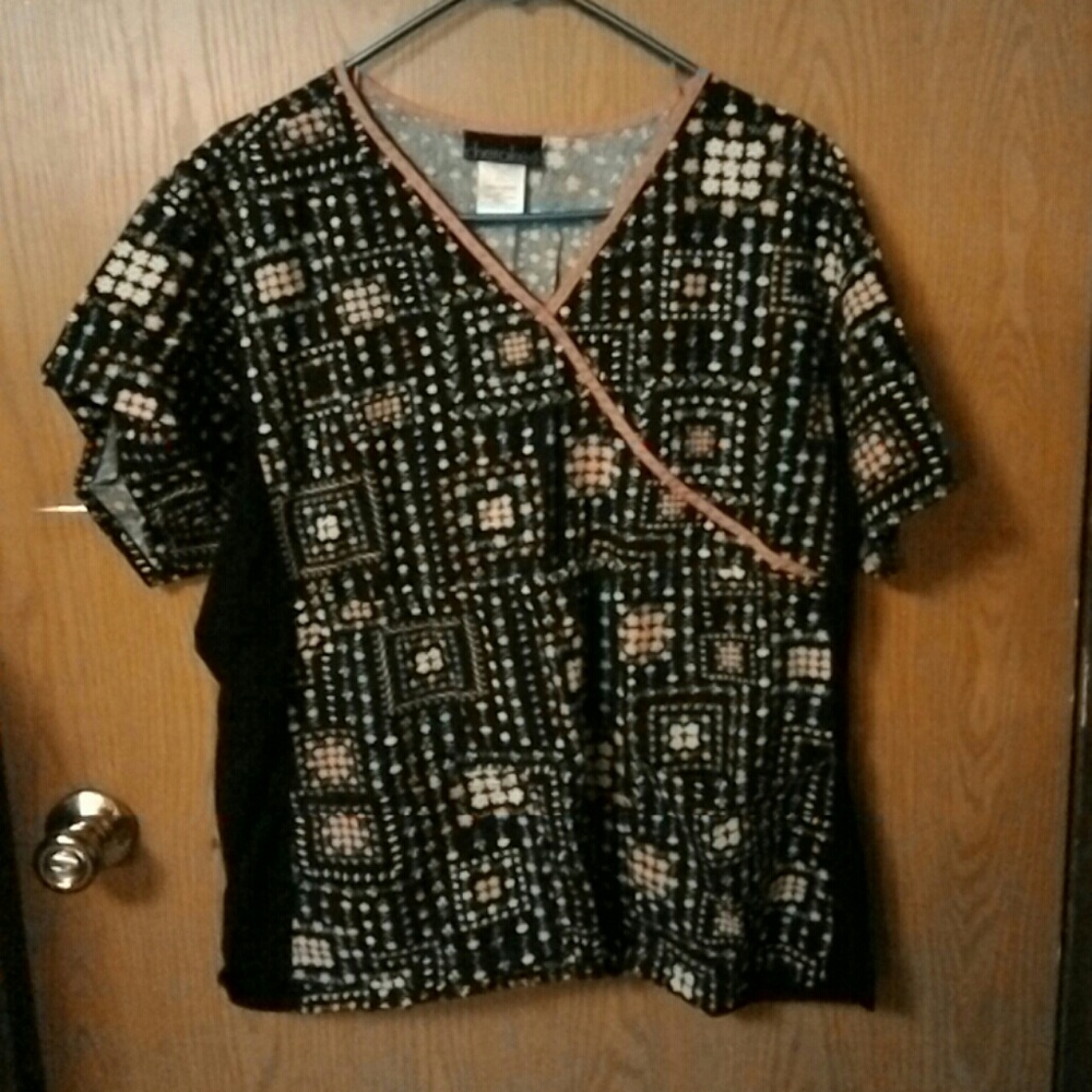 Flowered scrub top